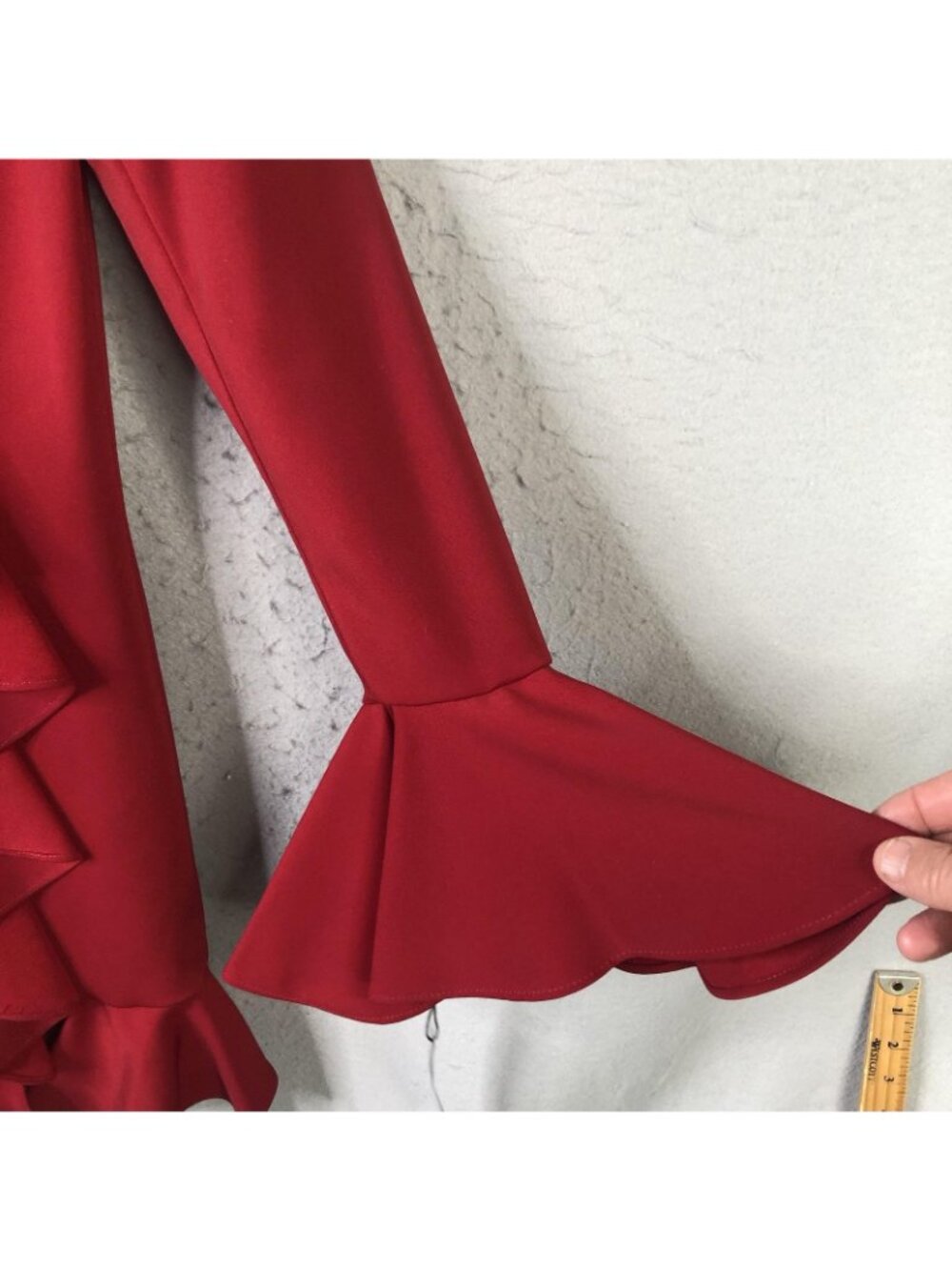 Issue New York Dress Womens M Red Ruffle Jacket Mini Long Sleeve Party Cocktail - Picture 11 of 16